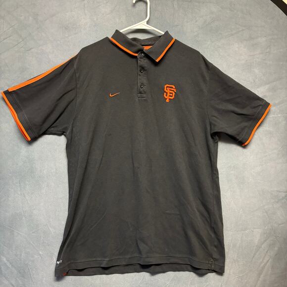 Vintage Nike Team Giants Polo Mens XL Waffle Knit San Fransisco Baseball MLB - Picture 1 of 12